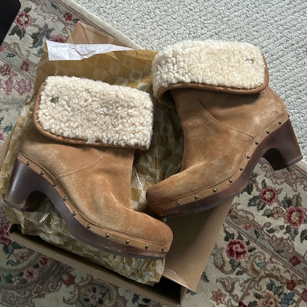 Ugg Brown Shearling-Lined Clogs - image 2